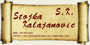 Stojka Kalajanović vizit kartica
